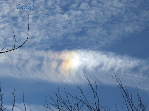 Haloerscheinung in Eiskristallen einer Canal Cloud